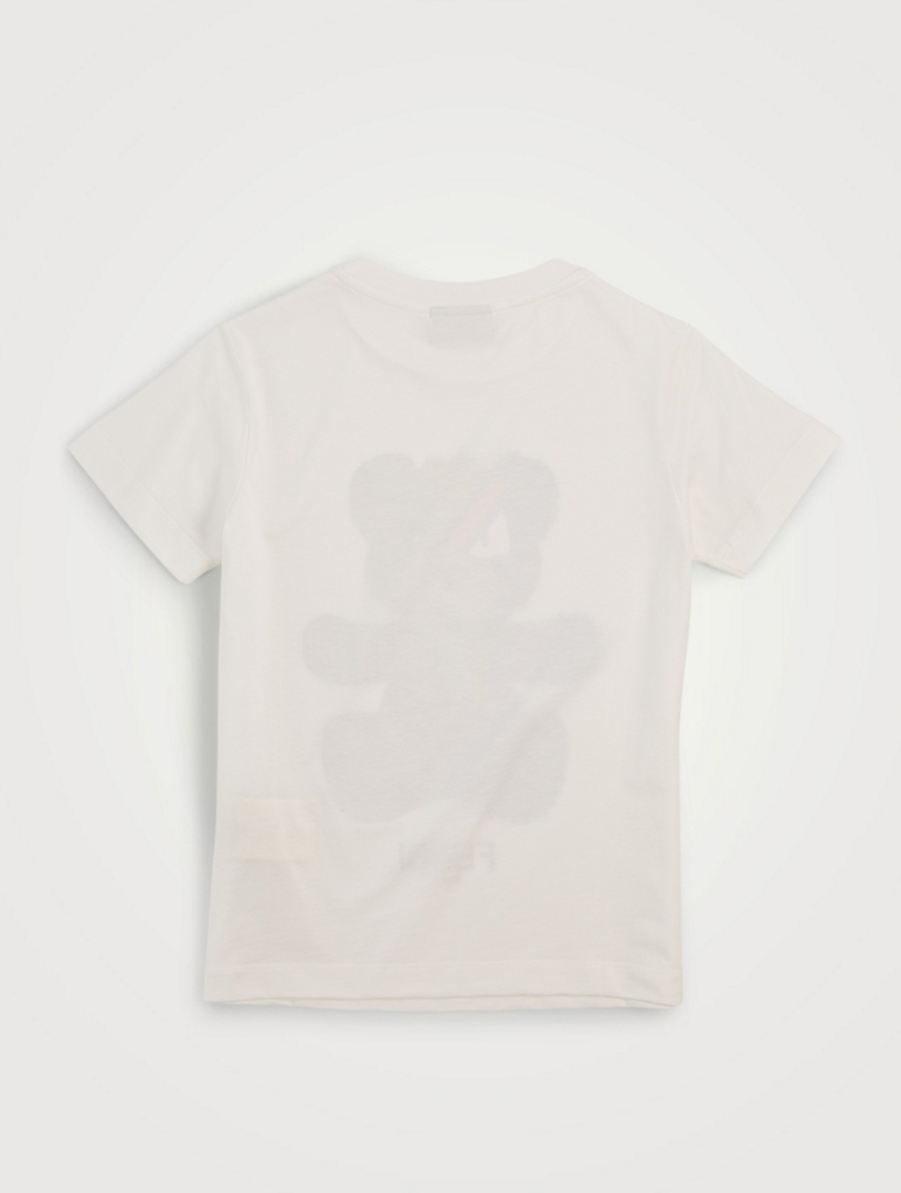 FENDI Tee-shirt à ourson logo en patchwork Enfants Blanc