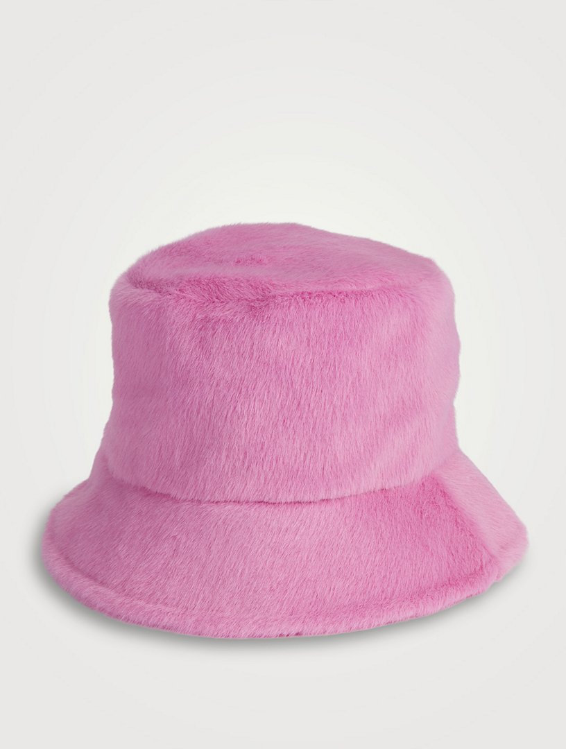 APPARIS Tatum Faux Fur Bucket Hat Women's Pink