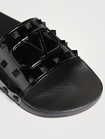 VALENTINO GARAVANI VLOGO Rubber Slide Sandals Mens Black