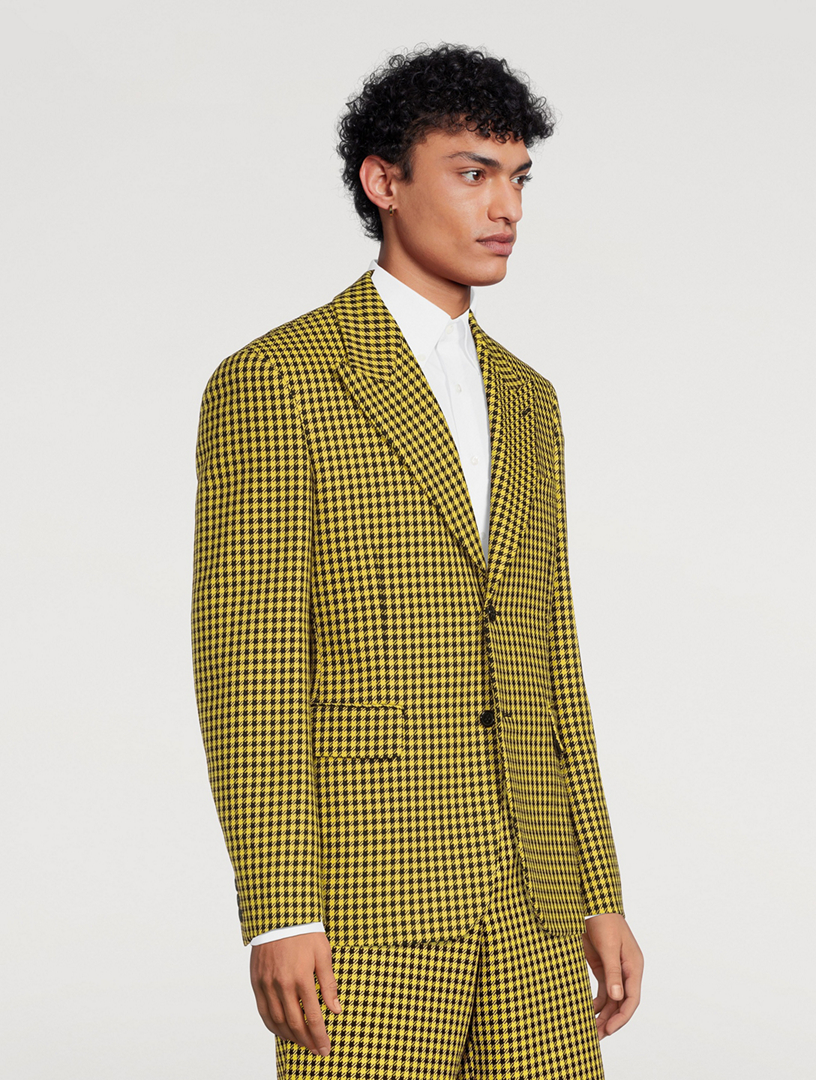 Cotton And Wool Jacket In Houndstooth Print