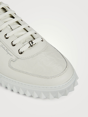 SALVATORE FERRAGAMO Sneakers Scuby en cuir Hommes Blanc