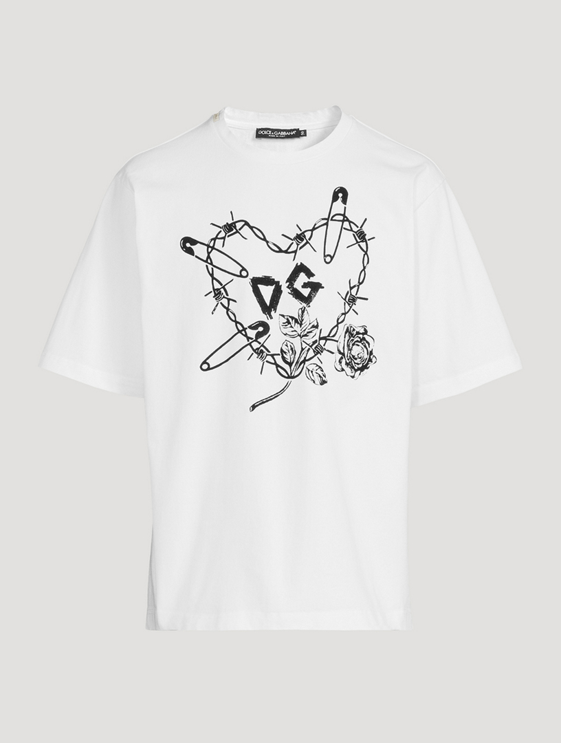 DOLCE & GABBANA Heart Pin Cotton T-Shirt | Holt Renfrew Canada