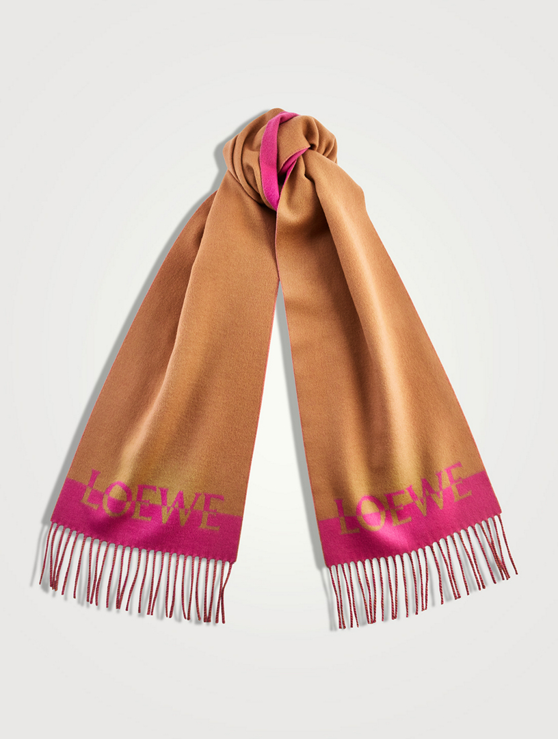 LOEWE Wool And Cashmere Two-Tone Logo Scarf | Holt Renfrew Canada