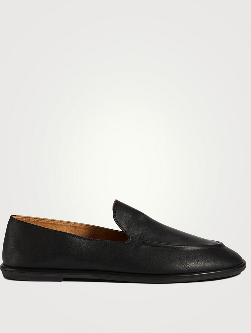 THE ROW Canal Leather Loafers Women's Black