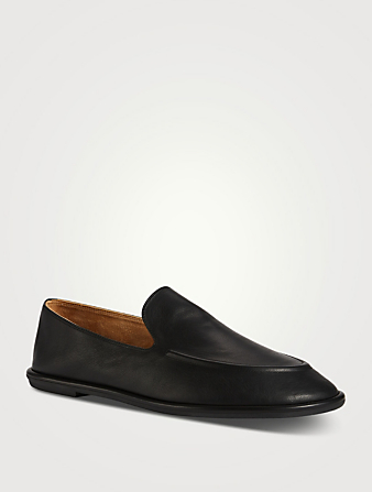 THE ROW Canal Leather Loafers Women's Black