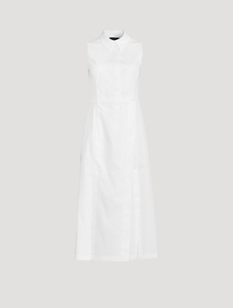 AKRIS Sleeveless Poplin Shirt Dress Women's White