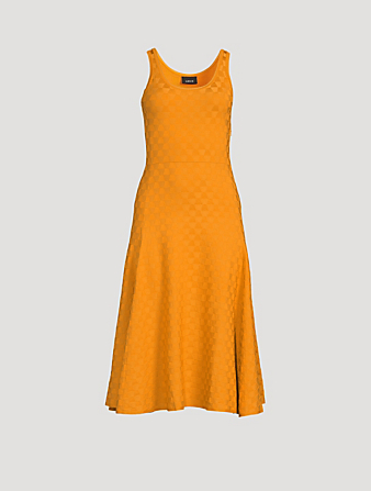 AKRIS Jacquard Knit Midi Dress Women's Orange