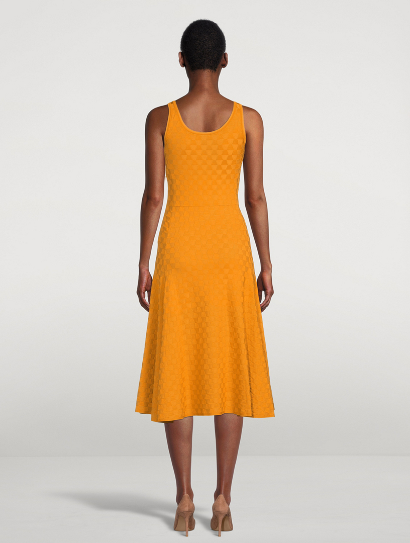 AKRIS Jacquard Knit Midi Dress Women's Orange