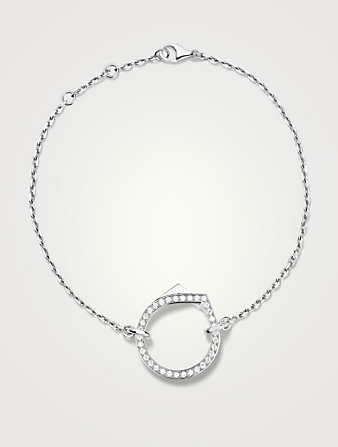 Antifer 18K White Gold Chain Bracelet With Diamonds