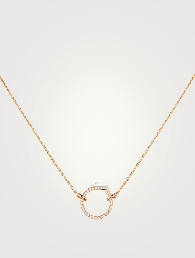 Antifer 18K Rose Gold Pendant Necklace With Diamonds