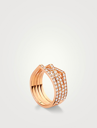 Antifer 18K Rose Gold Ring With Diamonds