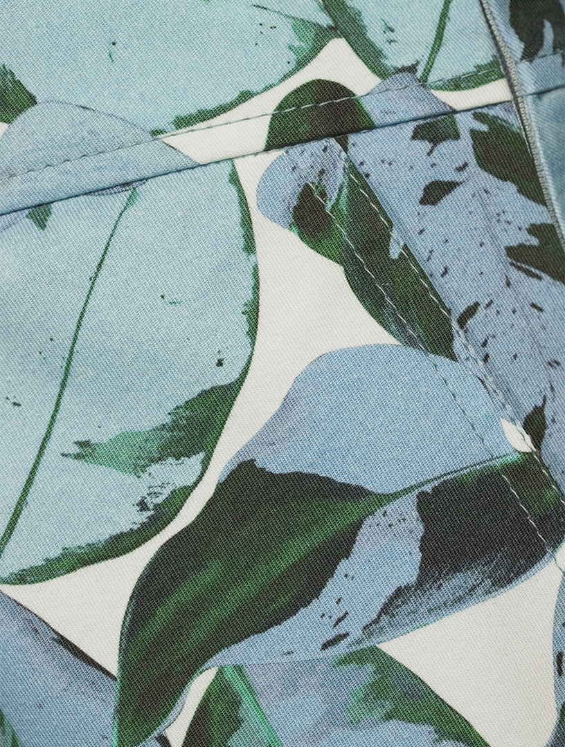 AKRIS PUNTO Jupe mi-longue à imprimé de feuilles tropicales Femmes Bleu