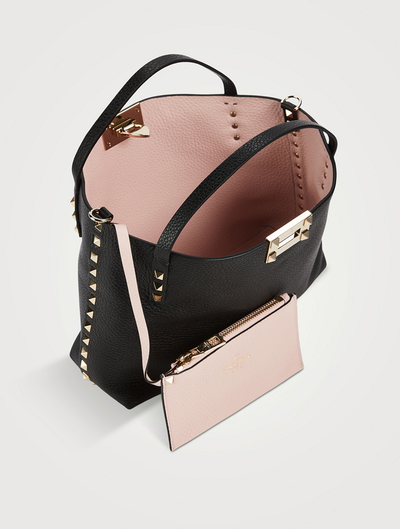 valentino rockstud leather bucket bag