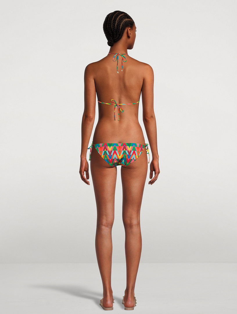 VALENTINO Bikini Set In V Optical Print Women's Multi