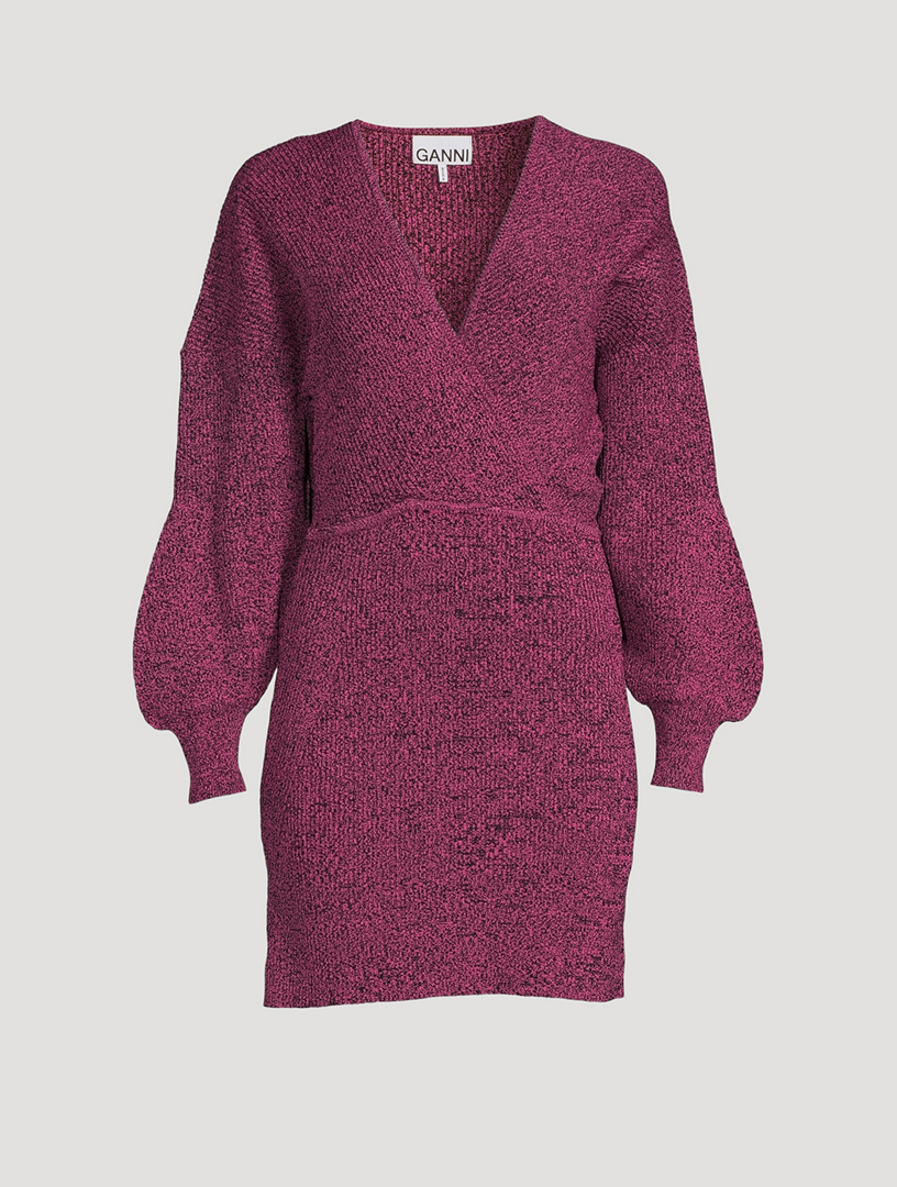 GANNI Melange Knit Mini Dress Holt Renfrew Canada