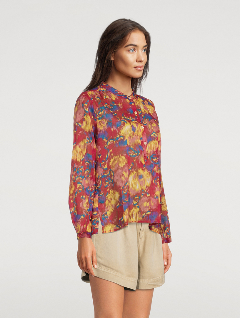 ISABEL MARANT ÉTOILE Maria Cotton Blouse In Floral Print Women's Red