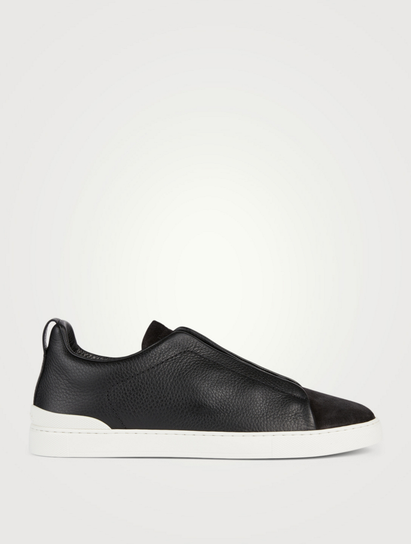 ZEGNA Triple Stitch Leather And Suede Sneakers | Holt Renfrew Canada