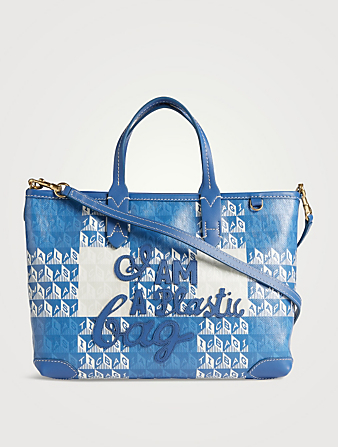 ANYA HINDMARCH XS I Am A Plastic Bag Tote Bag In Gingham Print Women's Blue