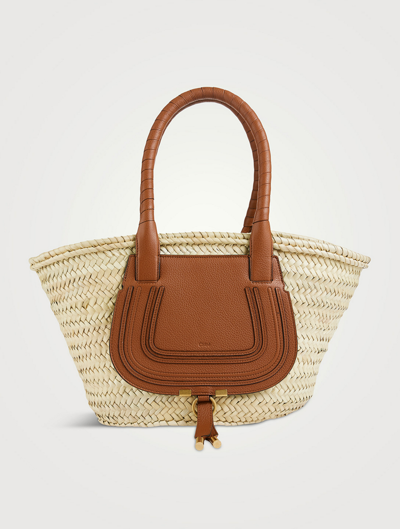 CHLOÉ Medium Marcie Raffia And Leather Tote Bag | Holt Renfrew Canada