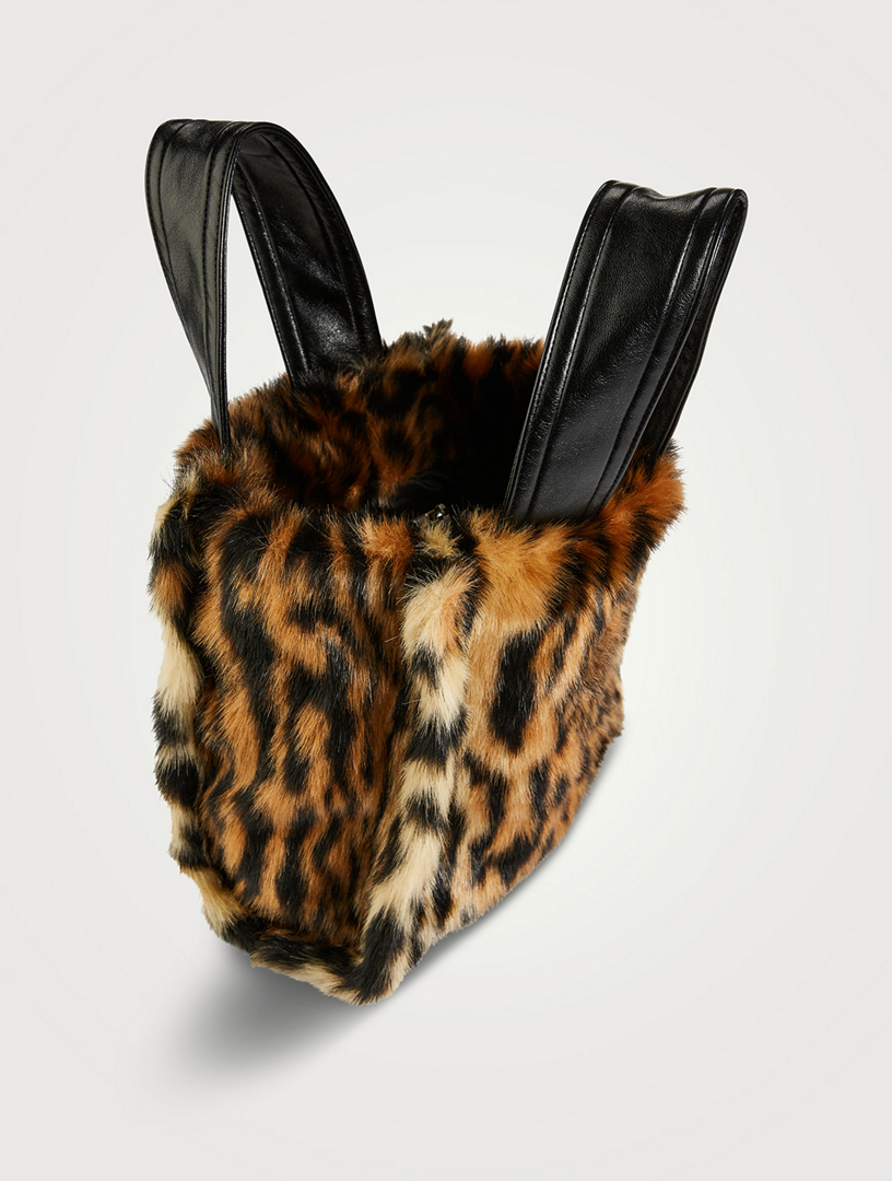 STAND STUDIO Lucille Faux Fur Tote Bag In Leopard Print | Holt 