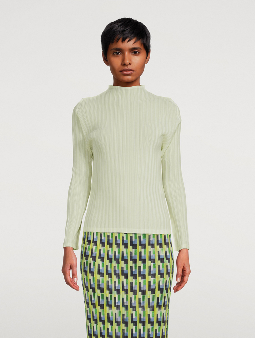 PLEATS PLEASE ISSEY MIYAKE Rib Pleats February Long-Sleeve Top