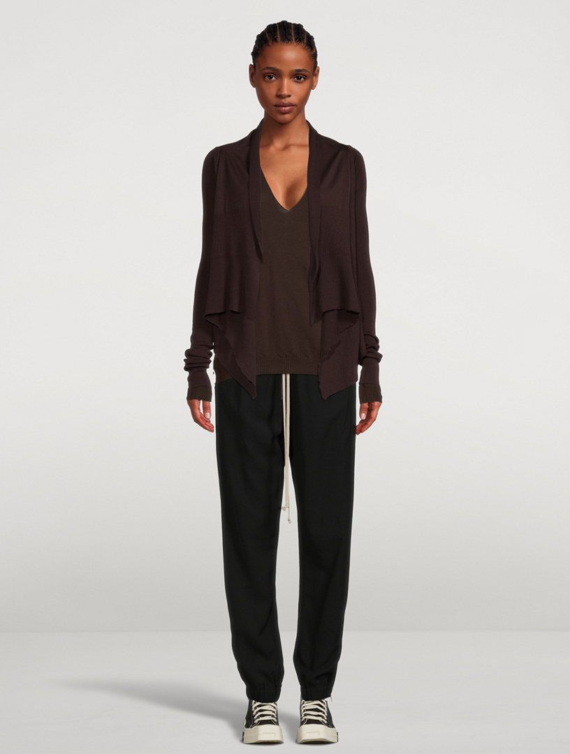 RICK OWENS Gethsemane Short Wrap Wool Cardigan | Holt Renfrew Canada