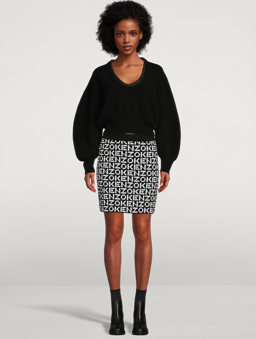 KENZO Sport Monogram Jacquard Mini Skirt Women's Black