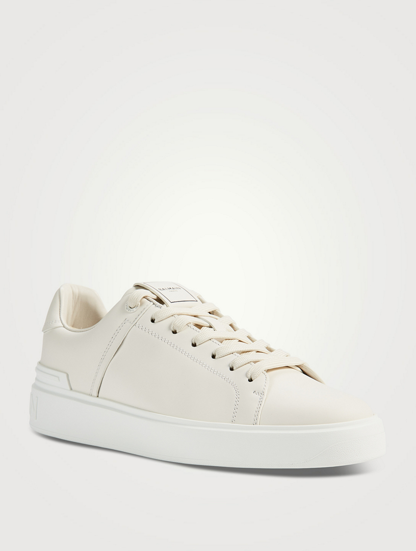 BALMAIN B-Court Leather Sneakers Men's White