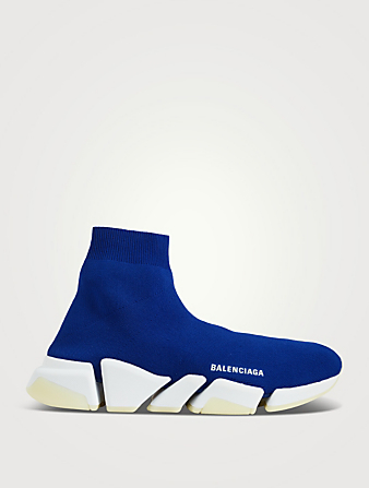 BALENCIAGA Sneakers Speed 2.0 phosphorescents en maille recyclée Hommes Bleu