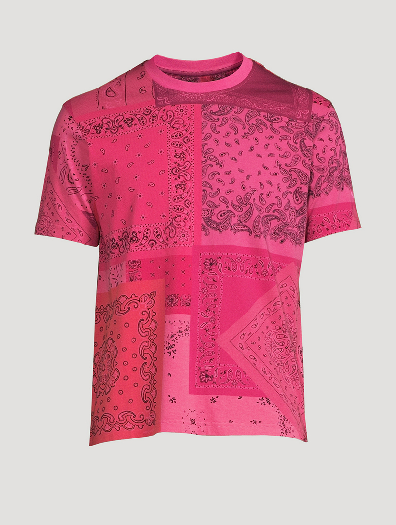 KENZO Cotton T-Shirt In Bandana Print Men's Pink