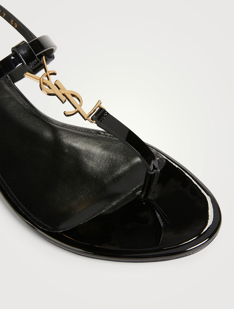 saint laurent cassandra leather slingback thong sandals