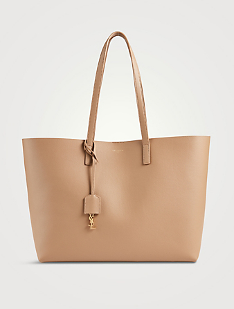 SAINT LAURENT Leather Shopping Bag Women's Brown