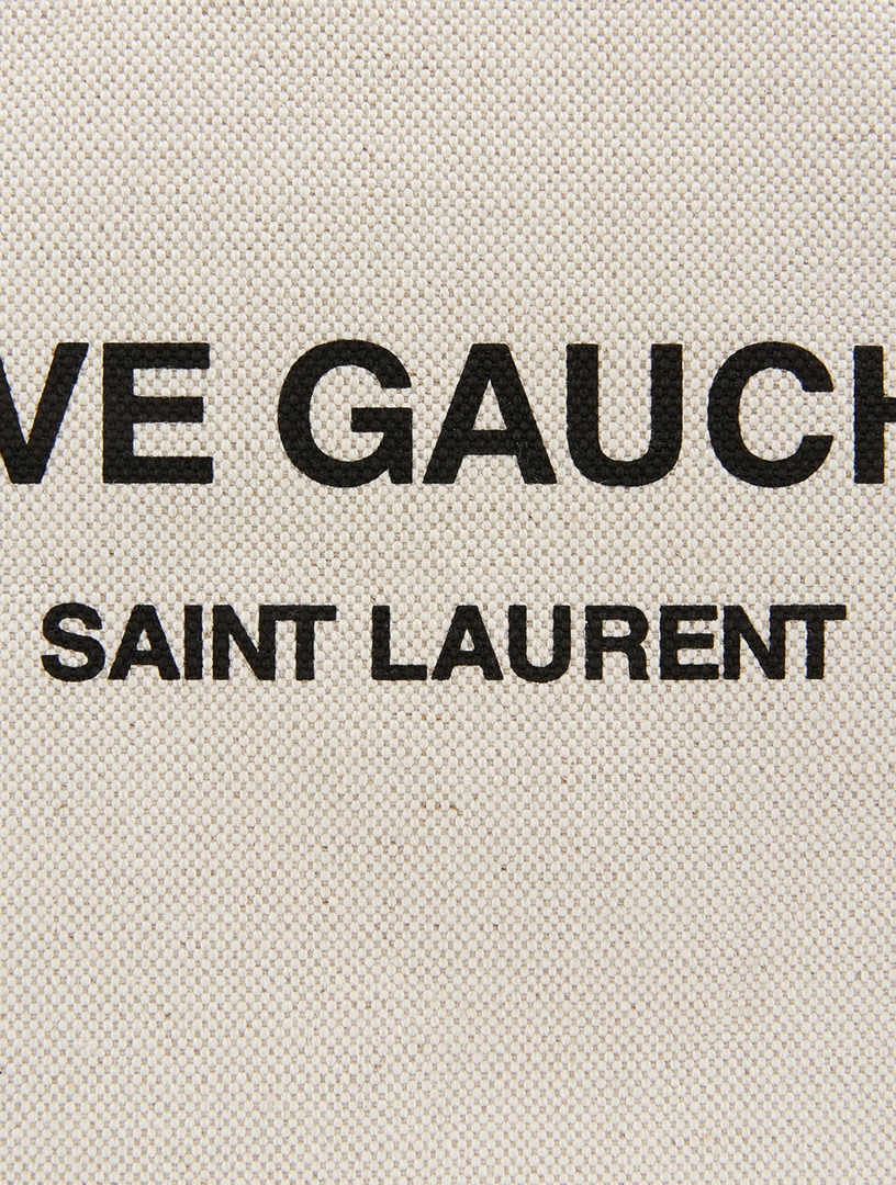 SAINT LAURENT Rive Gauche Canvas Zippered Pouch Women's Grey