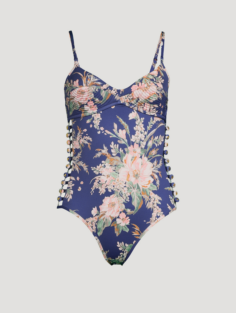 ZIMMERMANN Moonshine One-Piece Swimsuit In Floral Print | Holt Renfrew ...
