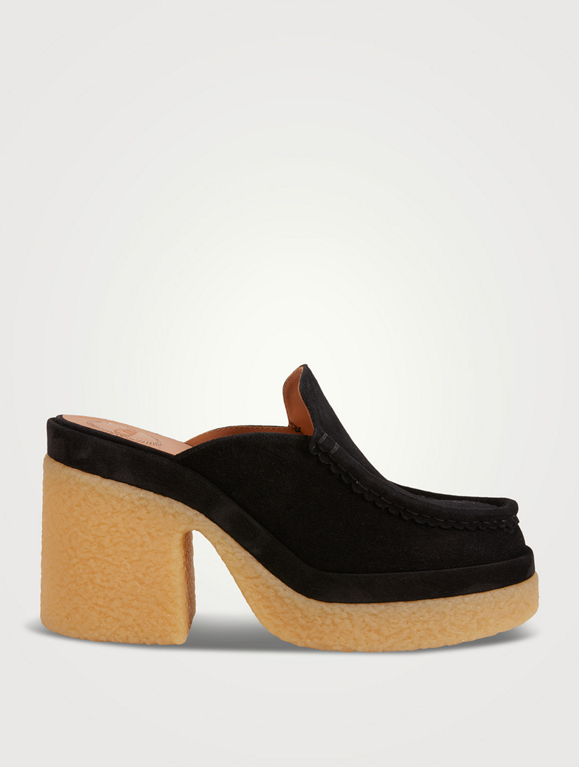 suede loafer mules