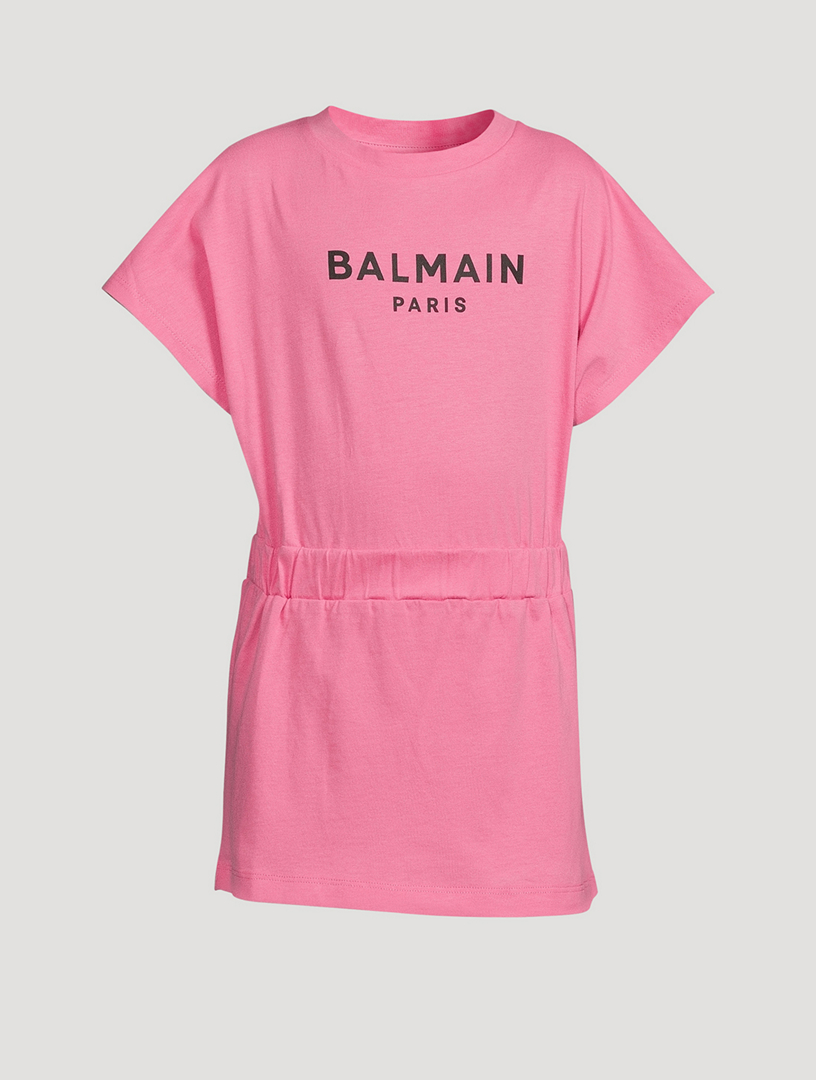 BALMAIN Kids Cotton Logo T-Shirt Dress ...