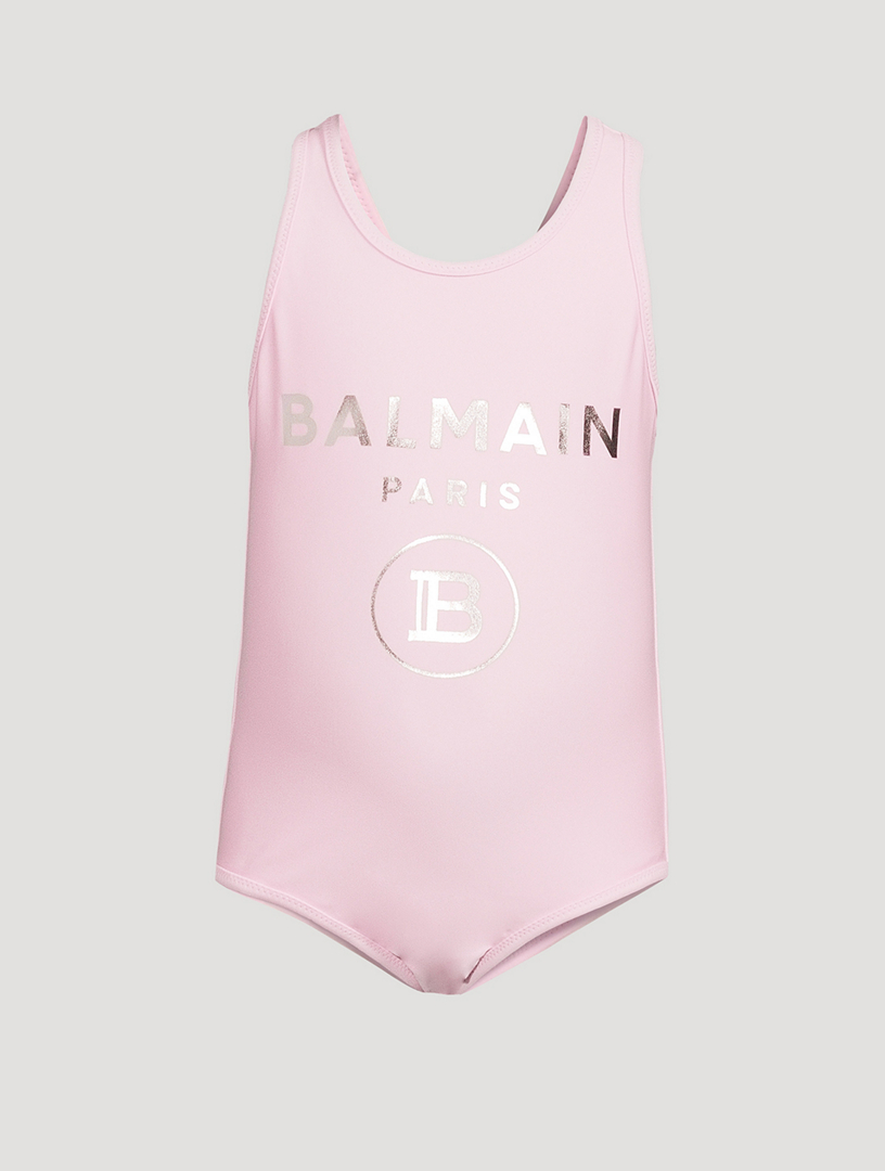 balmain applique swimsuit