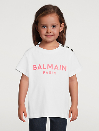 BALMAIN Kids Cotton Logo T-Shirt Kids White