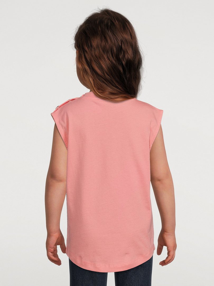 BALMAIN Tee-shirt sans manches en coton à logo pour enfants Enfants Rose