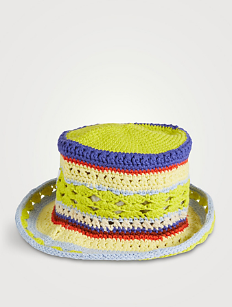 GANNI Organic Cotton Crochet Bucket Hat Women's Multi