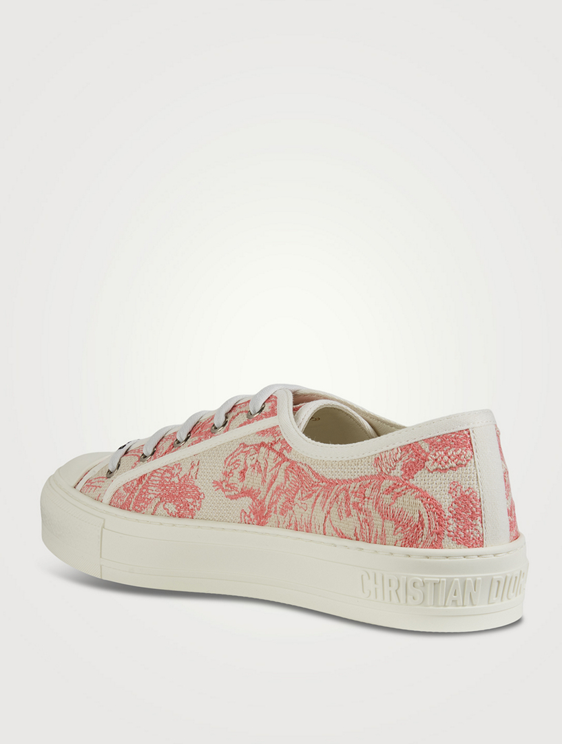DIOR Walk'n'Dior Toile de Jouy Embroidered Canvas Sneakers Women's Pink