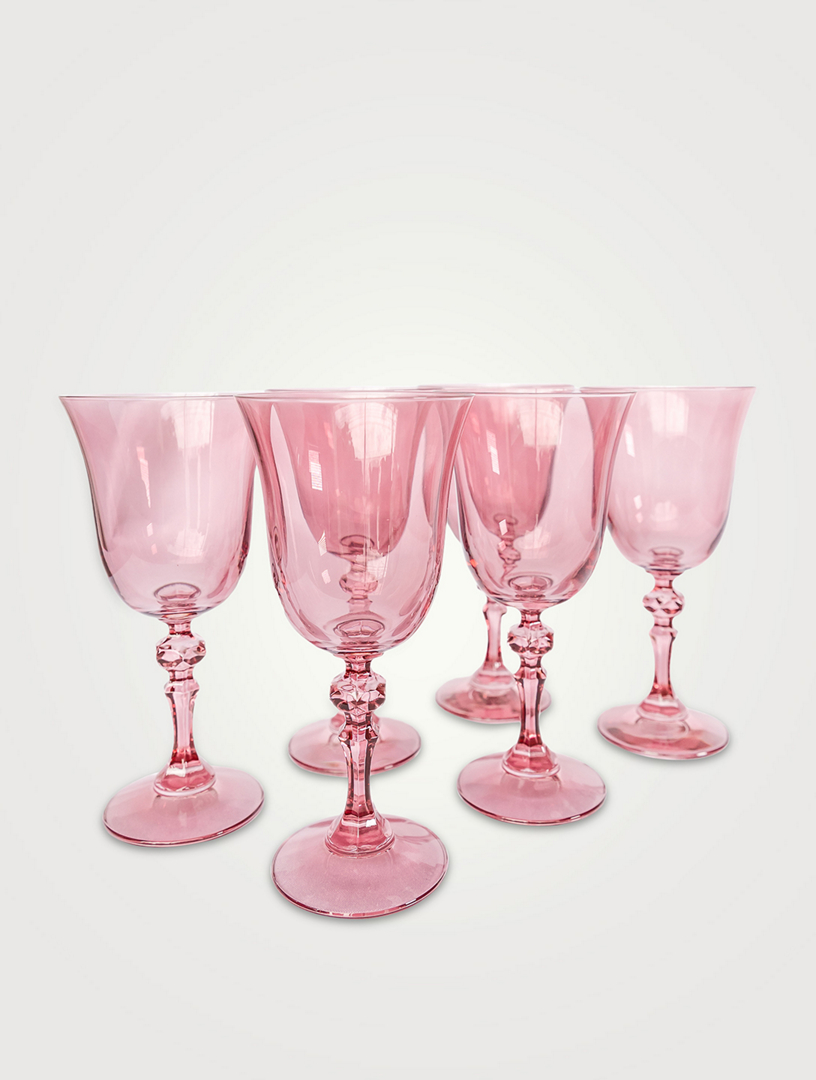 ESTELLE COLORED GLASS Regal Coloured Glass Goblets Set Of 6 Holt