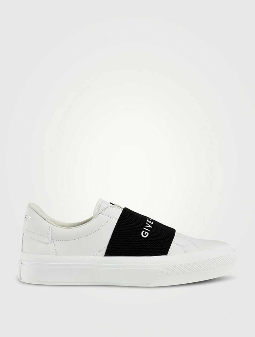 GIVENCHY City Leather Slip-On Sneakers With Logo Strap | Holt Renfrew Canada