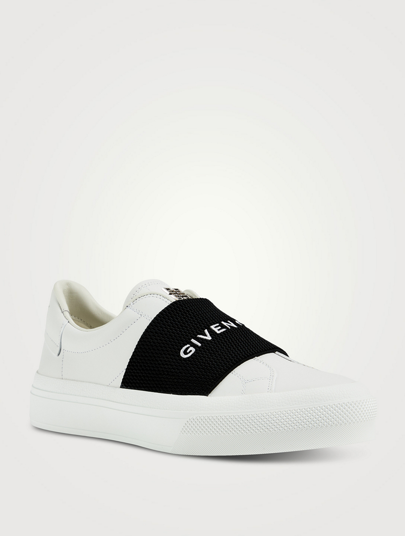 GIVENCHY City Leather Slip-On Sneakers With Logo Strap | Holt Renfrew Canada