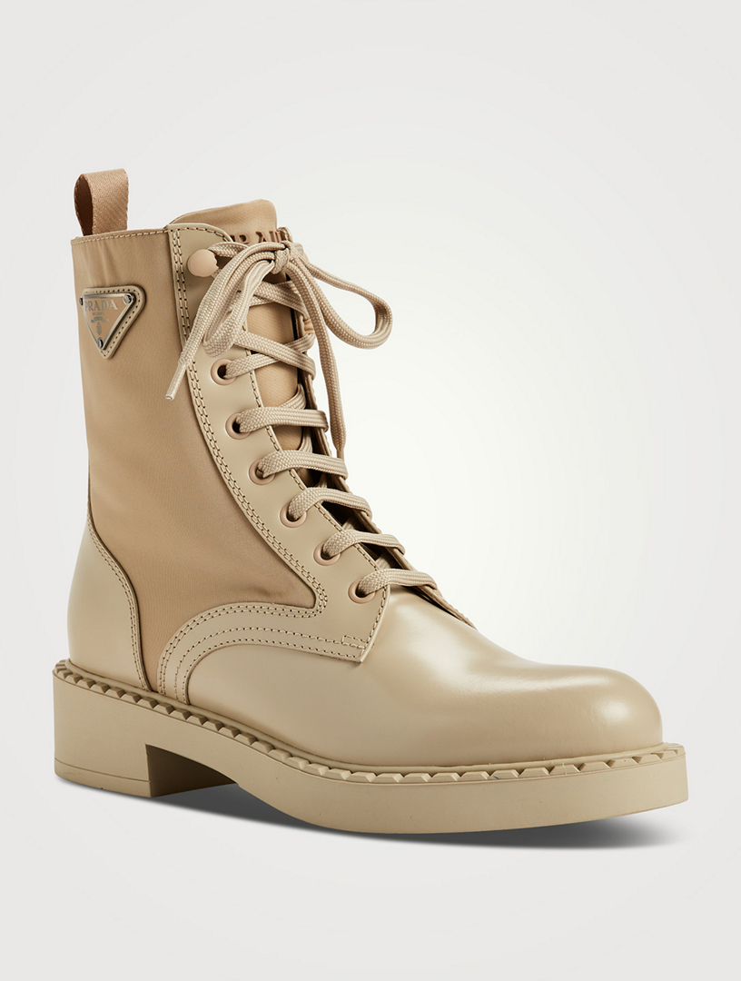 PRADA Leather And Nylon Combat Boots | Holt Renfrew Canada