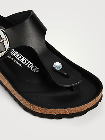 BIRKENSTOCK Gizeh Leather Thong Sandals Women's Black