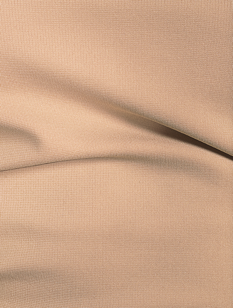 DOLCE & GABBANA Draped Jersey Long-Sleeve Midi Dress Women's Beige