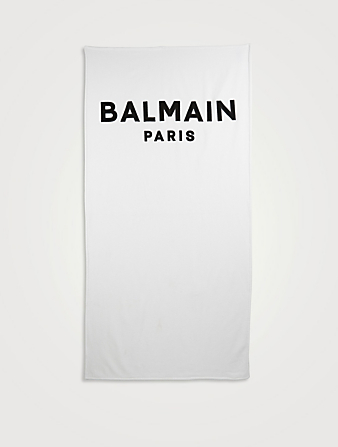 BALMAIN Serviette de plage à logo Femmes Blanc