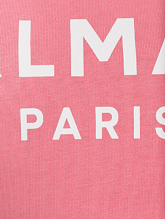BALMAIN Cropped Logo Sweatshirt Women's Pink