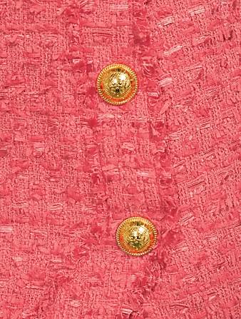 BALMAIN Asymmetric Tweed Mini Skirt Women's Pink